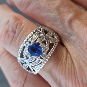 Levian White 18kt Gold Sapphire Ring